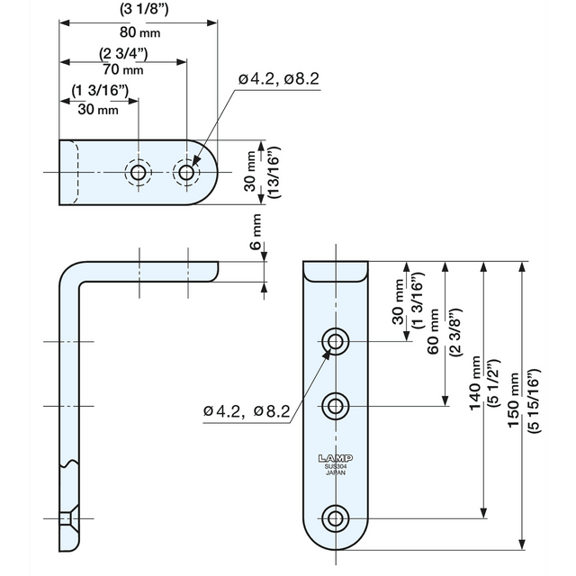 Stainless Steel Bracket - SU-B80/M 2
