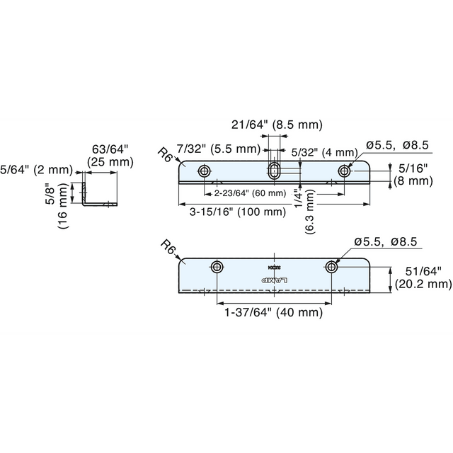 SSA Angle Bracket Stainless Steel, 3-15/16" 330Lb - SSA-100H 2