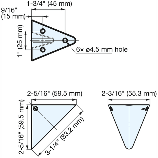 Triangle Bracket - BK-TR60-BL 2